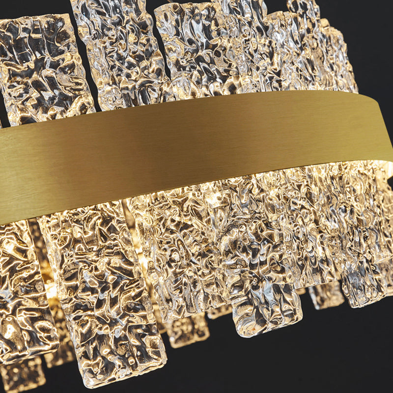 Art Deco Chandelier Gold Metal Crystal Round LED Pendant Lamp Best Lighting for Living Room