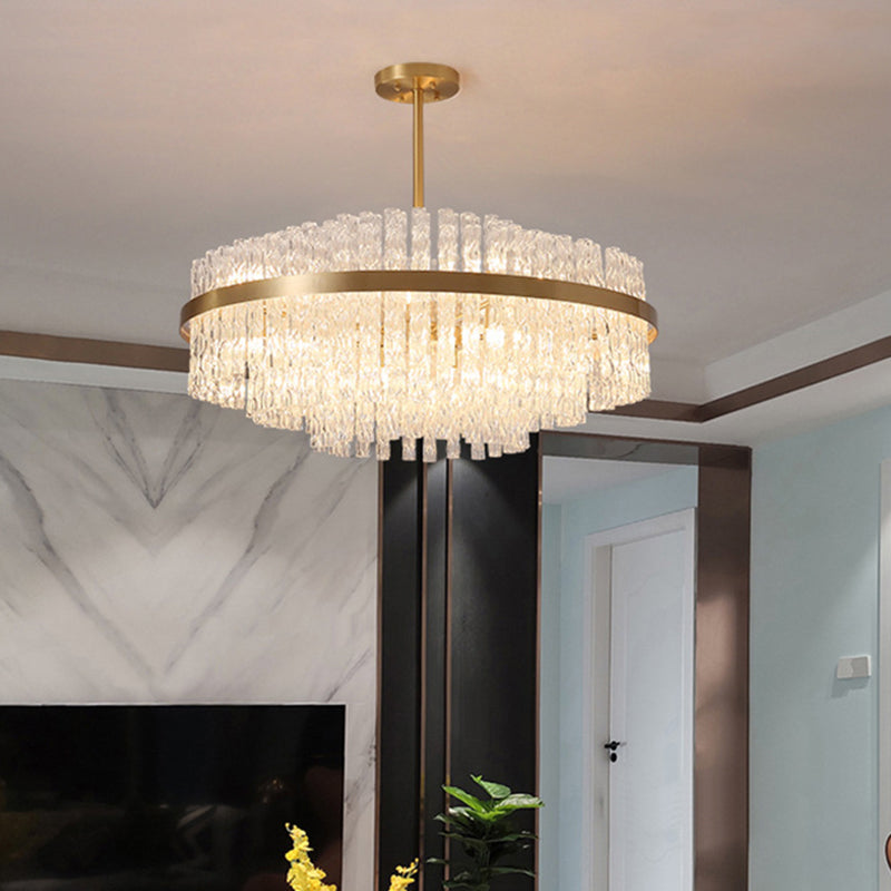 Moltiplicatore Crystal Crystal Light Modern Metal Round Living Room Lampella Luce in oro