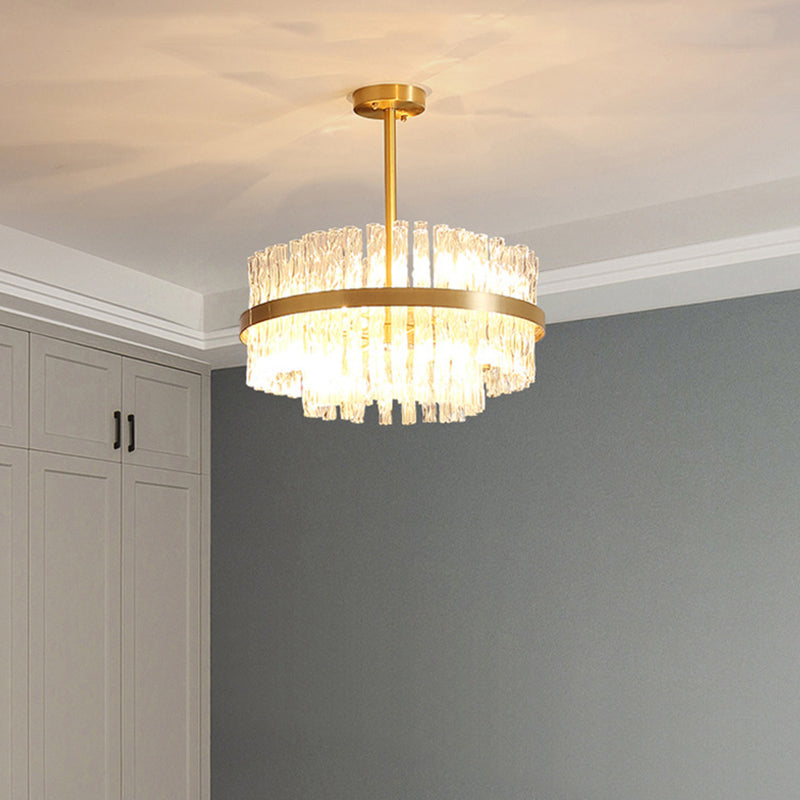 Moltiplicatore Crystal Crystal Light Modern Metal Round Living Room Lampella Luce in oro