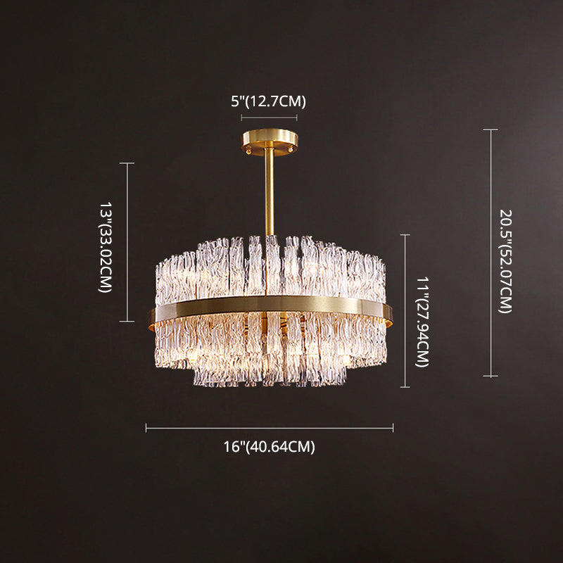 Moltiplicatore Crystal Crystal Light Modern Metal Round Living Room Lampella Luce in oro