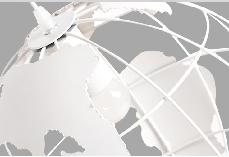 Industrial Orb Single Pendant Light Globe Metal Cage Shade Hanging Lamp for Living Room