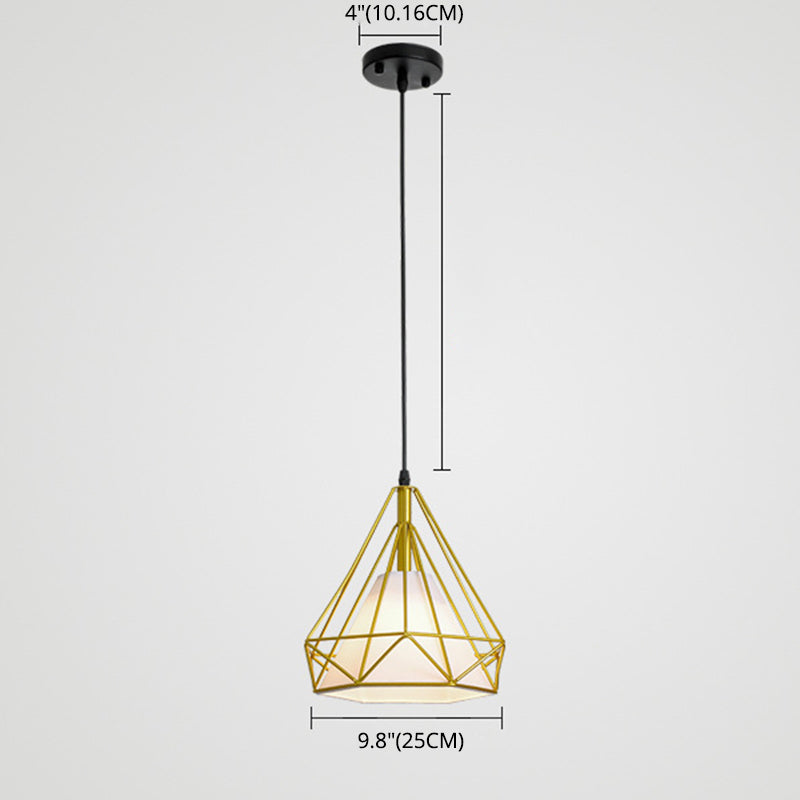 Diamond Iron Cluster Custing Lighting Post-Modern Restaurant Hanging Lamp in oro