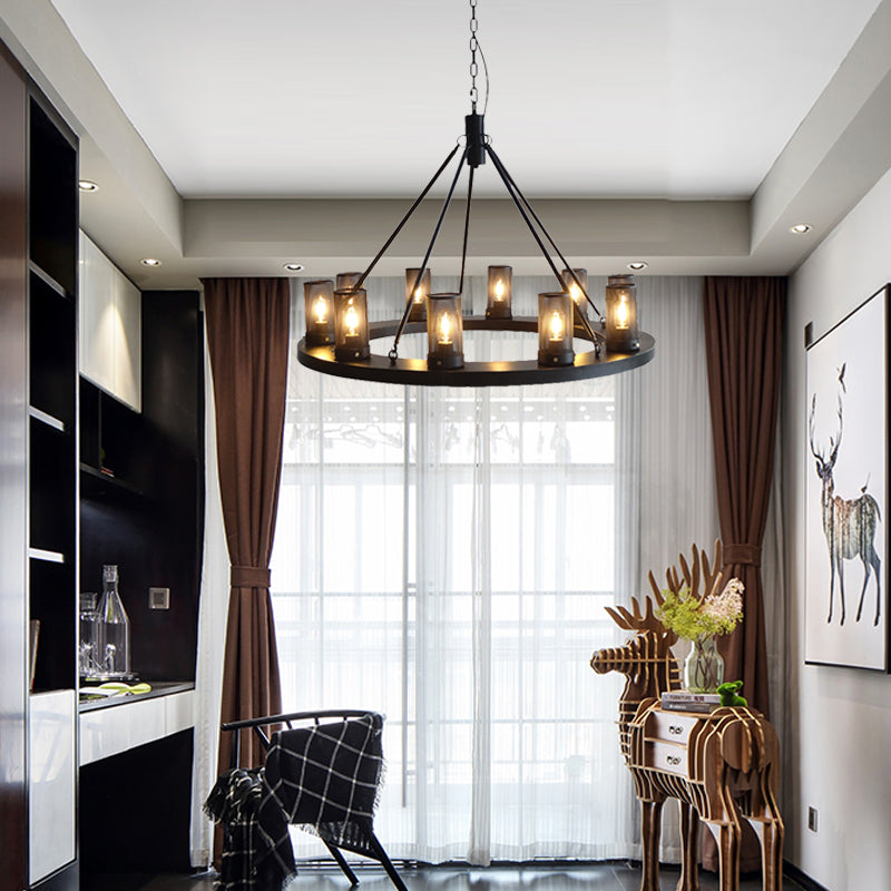 10 luces Costeo de techo de metal Cilíndrico clásico Lámpara de lámpara de estar de sala de estar