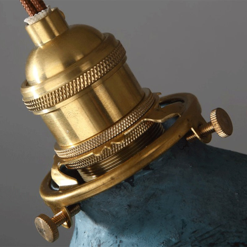 Industrial Wrought Iron Pendant Light 1 Light Metal Railroad Shade Lighting Fixture in Aged Rusty Finish