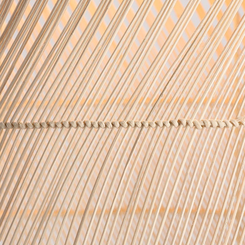 Asiatische Schlafzimmer im asiatischen Schlafzimmer hängend hängendes Rattan -Web -Glockenform -Anhänger -Beleuchtungsanlage mit 39 -Zoll -Draht