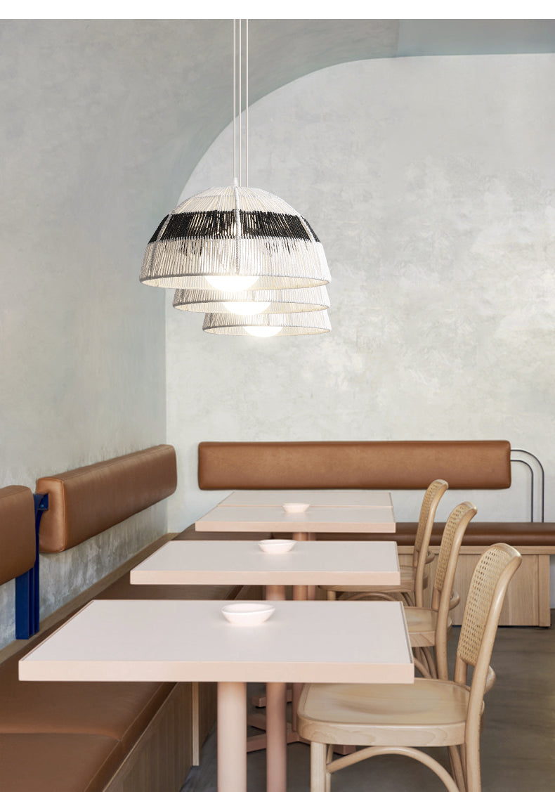 Single Light Dome Suspended Light Asian Style Rattan Decorative Lighting Fixture in Wood