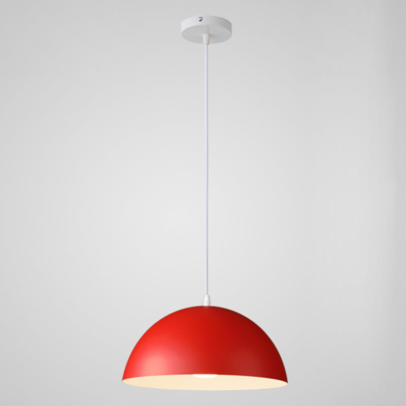 8 Color Optional Half Globe Pendant Lamp Macaron Simple Colorful Metal Hanging Light for Kitchen Dining Room