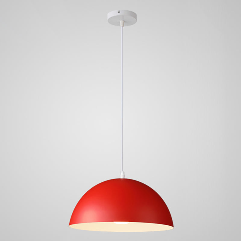 8 Color Optional Half Globe Pendant Lamp Macaron Simple Colorful Metal Hanging Light for Kitchen Dining Room