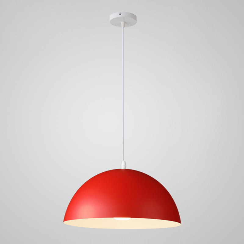 8 Color Optional Half Globe Pendant Lamp Macaron Simple Colorful Metal Hanging Light for Kitchen Dining Room
