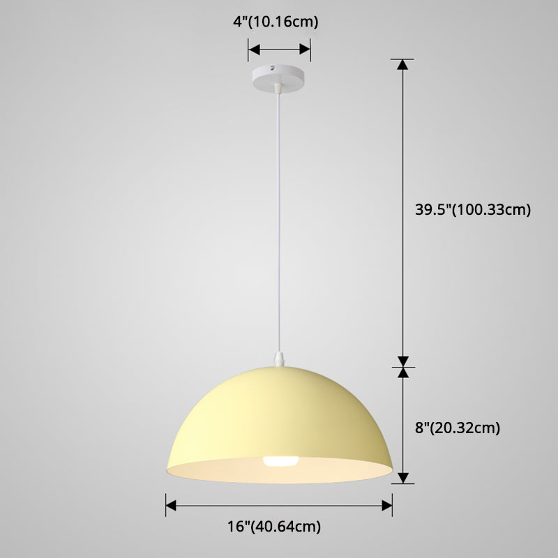 8 Color Optional Half Globe Pendant Lamp Macaron Simple Colorful Metal Hanging Light for Kitchen Dining Room