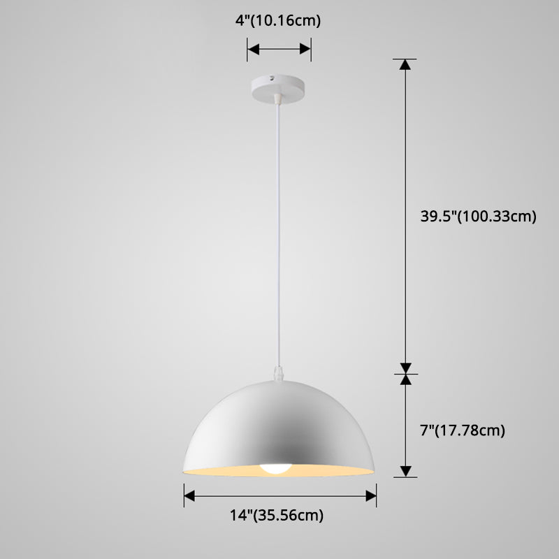 8 Color Optional Half Globe Pendant Lamp Macaron Simple Colorful Metal Hanging Light for Kitchen Dining Room