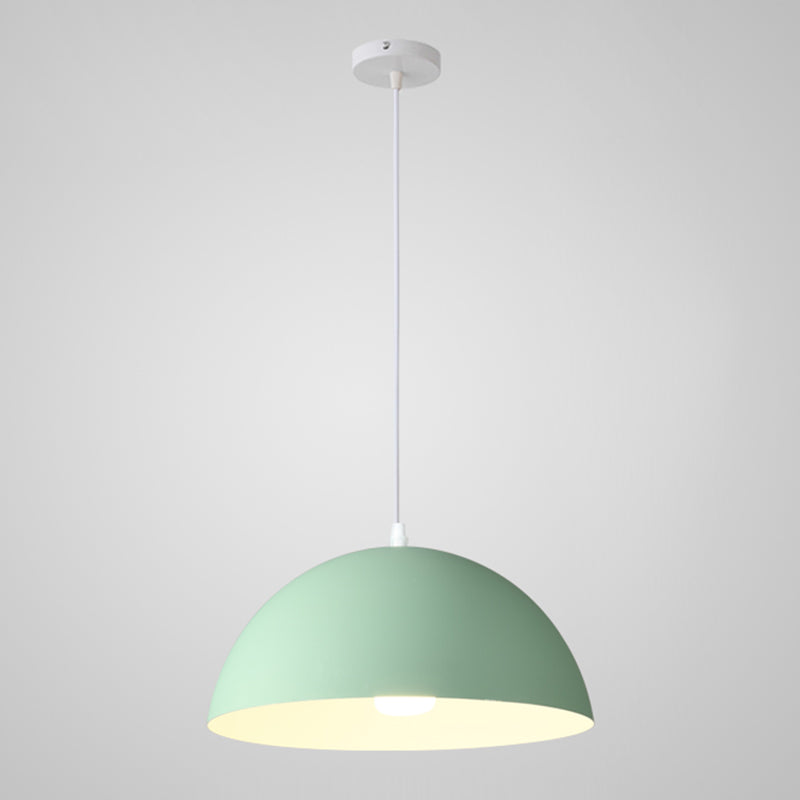 8 Color Optional Half Globe Pendant Lamp Macaron Simple Colorful Metal Hanging Light for Kitchen Dining Room