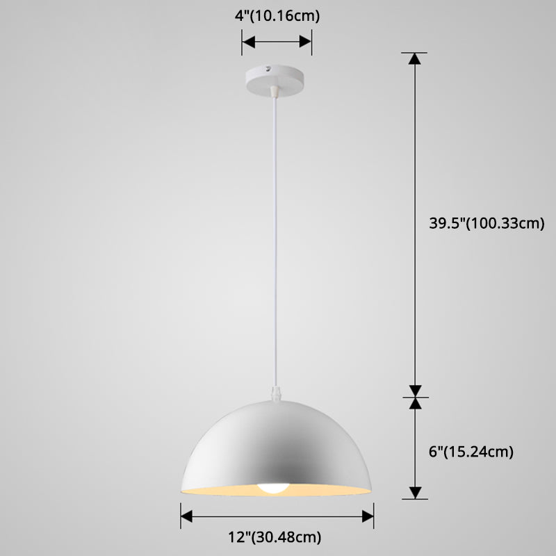 8 Color Optional Half Globe Pendant Lamp Macaron Simple Colorful Metal Hanging Light for Kitchen Dining Room