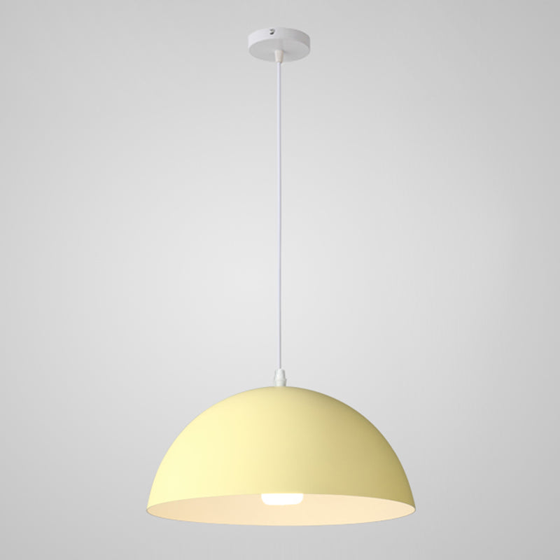 8 Color Optional Half Globe Pendant Lamp Macaron Simple Colorful Metal Hanging Light for Kitchen Dining Room