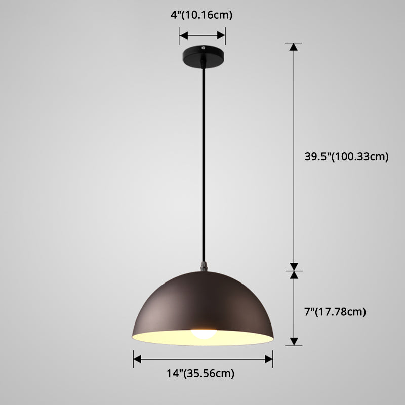 8 Color Optional Half Globe Pendant Lamp Macaron Simple Colorful Metal Hanging Light for Kitchen Dining Room