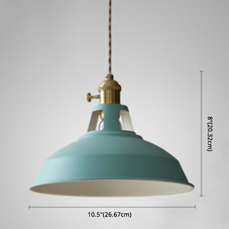 Kitchen Barn Metal Shade Pendant Lamp 1 Light Nordic Style Macaron Colored Hanging Lamp