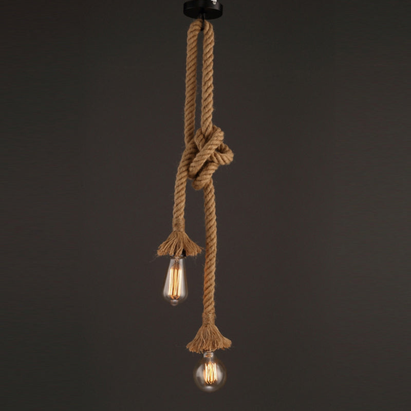 Single Light Hemp Corde Pendant Light Style industriel Bume Breb Coffee Shop Decorative Lighting Ayémand
