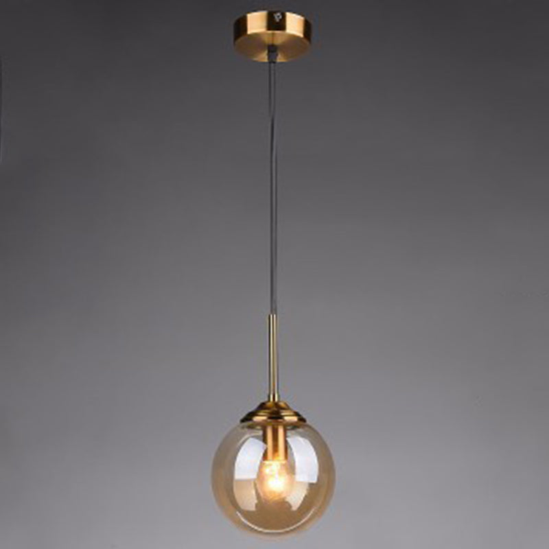 Oval Glass Modern Minimalist Suspension Pendant Light 6" Diameter Coffee Shop Hanging Lamp with 47" Hanging Wire