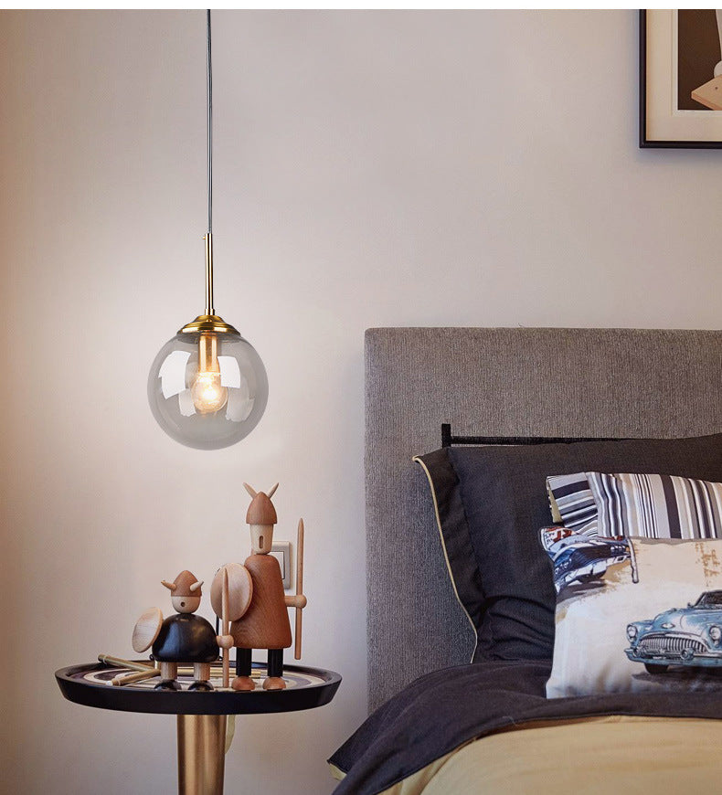 Oval Glass Modern Minimalist Suspension Pendant Light 6" Diameter Coffee Shop Hanging Lamp with 47" Hanging Wire