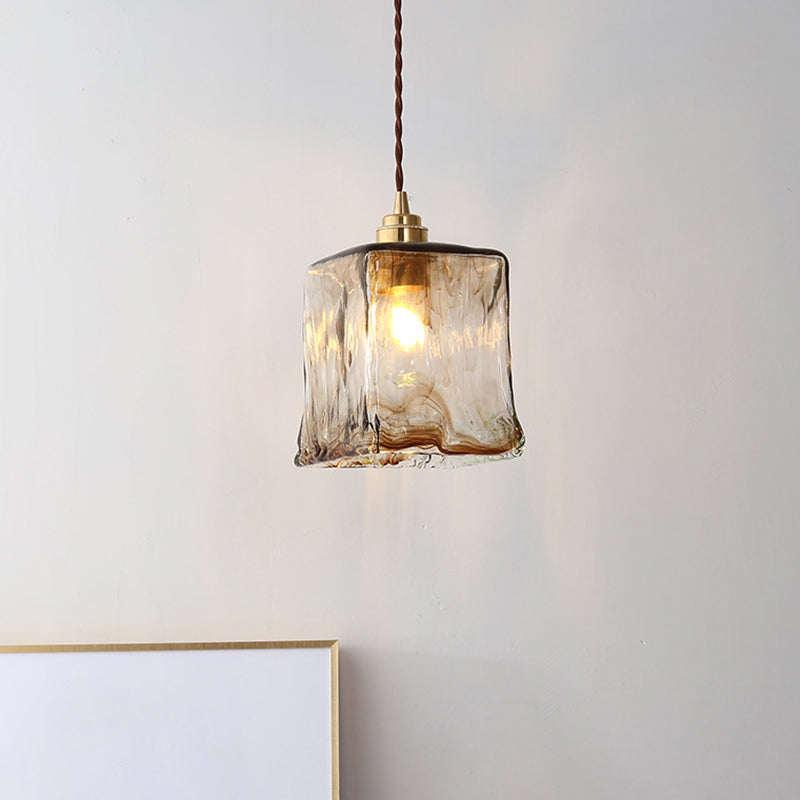 Moderne stijl glas eenvoud hangend licht messing lamphouder bedlicht met 78,7 "verstelbare hangdraad