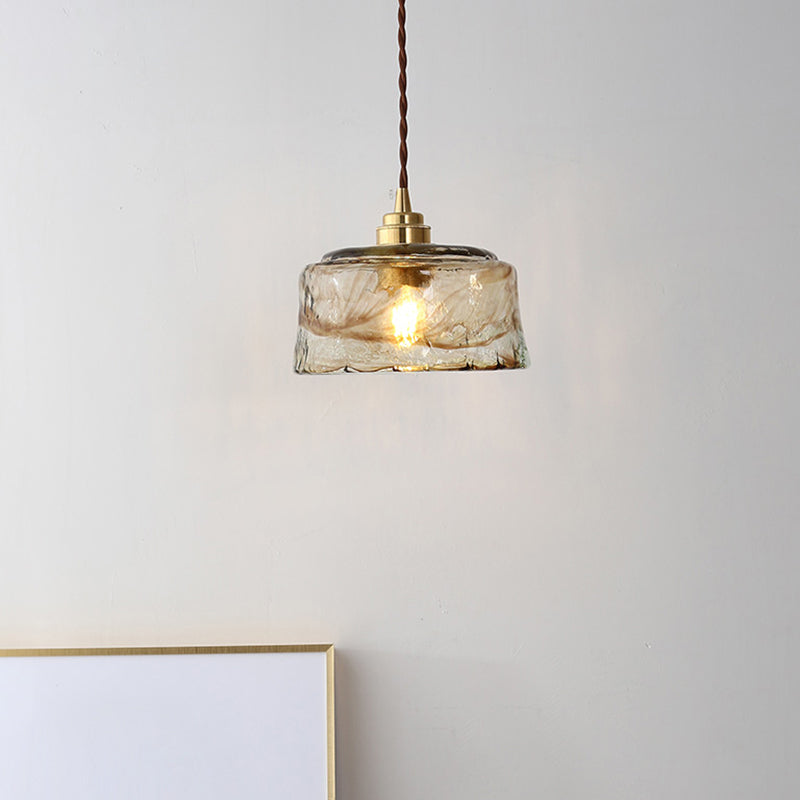 Moderne stijl glas eenvoud hangend licht messing lamphouder bedlicht met 78,7 "verstelbare hangdraad