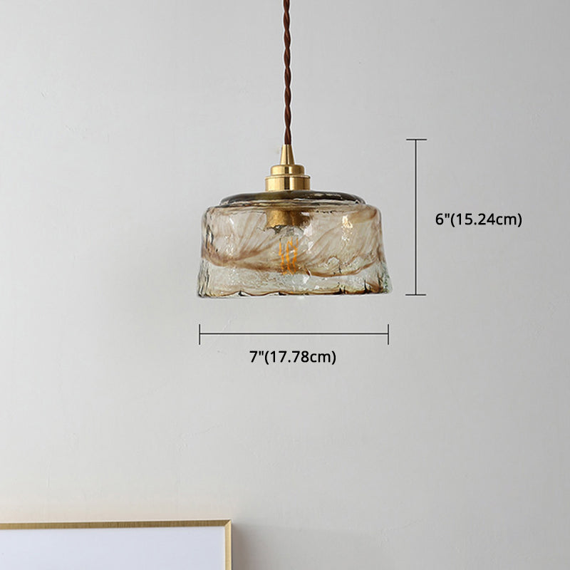 Moderne stijl glas eenvoud hangend licht messing lamphouder bedlicht met 78,7 "verstelbare hangdraad