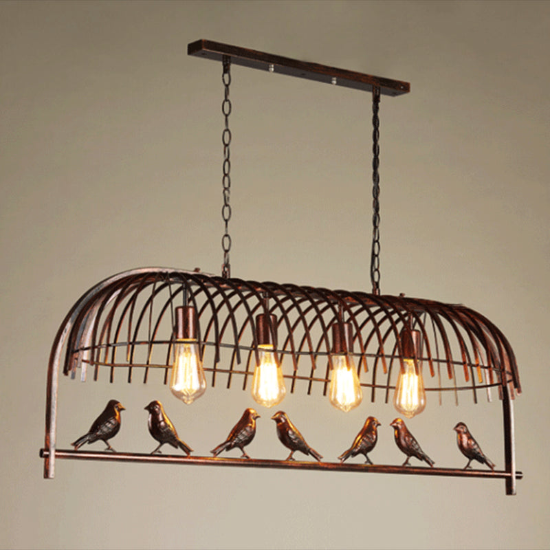 Bird Cage Dining Room Ceiling Suspension Light Farmhouse Metal Hanging Light over Island