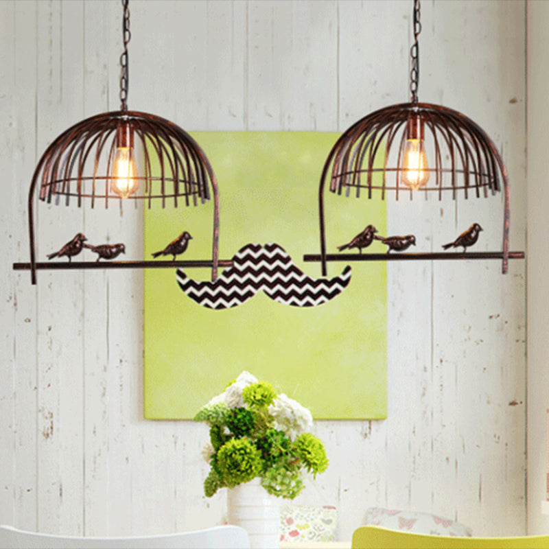 Bird Cage Dining Room Ceiling Suspension Light Farmhouse Metal Hanging Light over Island