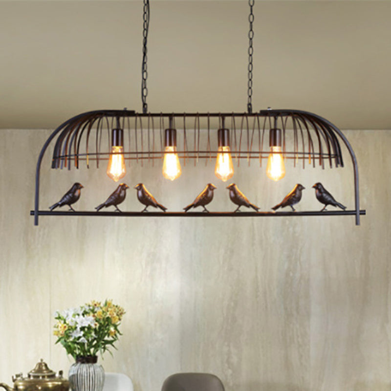Bird Cage Dining Room Ceiling Suspension Light Farmhouse Metal Hanging Light over Island
