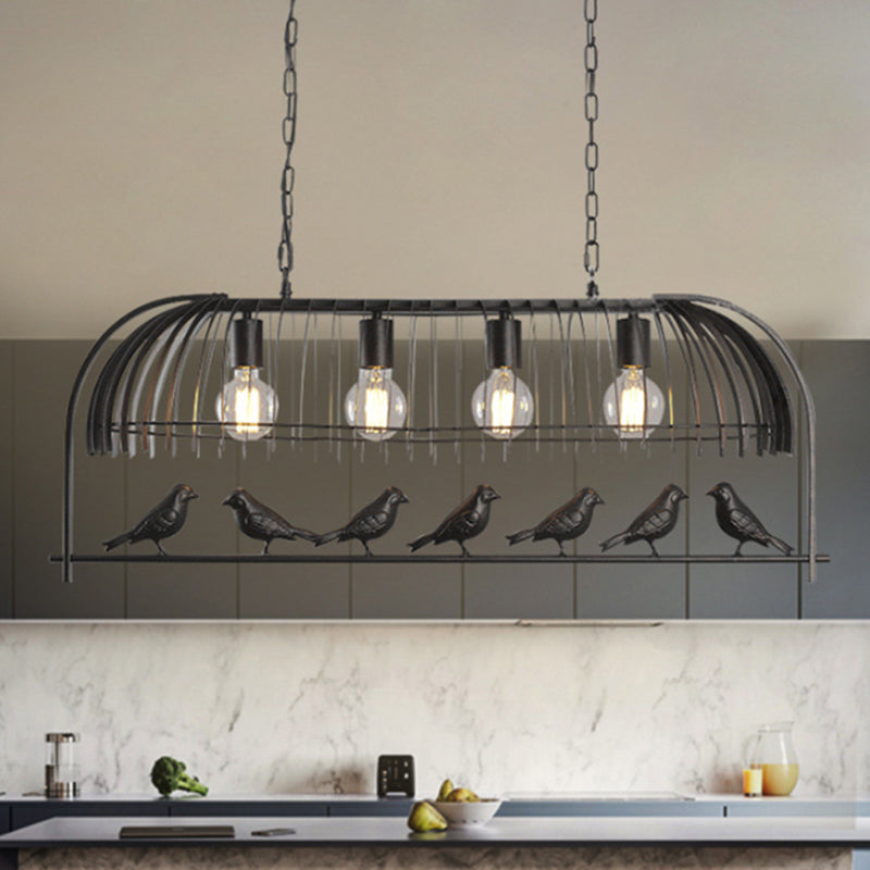 Bird Cage Dining Room Ceiling Suspension Light Farmhouse Metal Hanging Light over Island