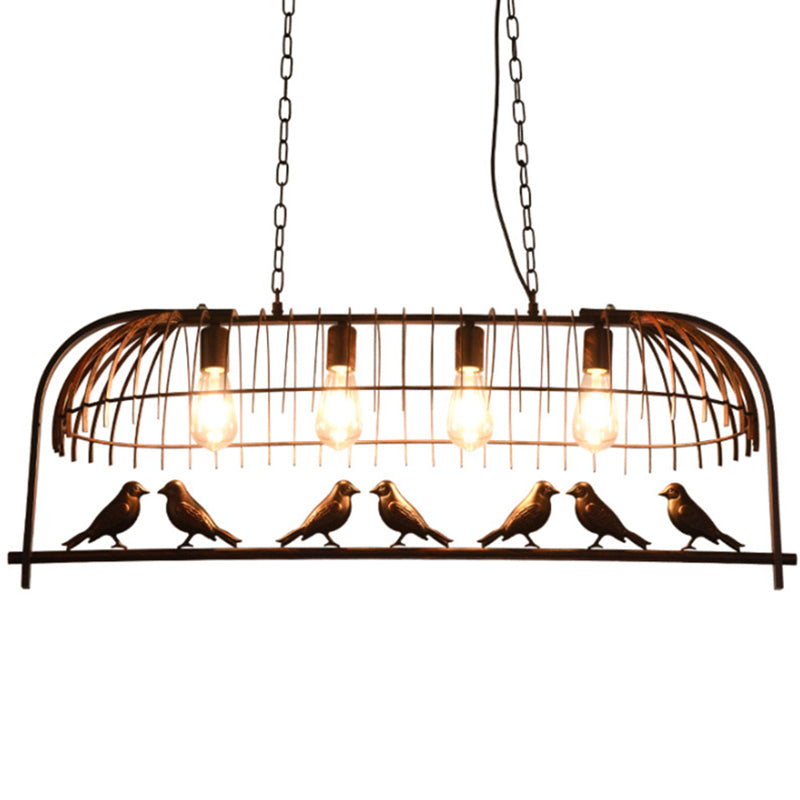 Bird Cage Dining Room Ceiling Suspension Light Farmhouse Metal Hanging Light over Island