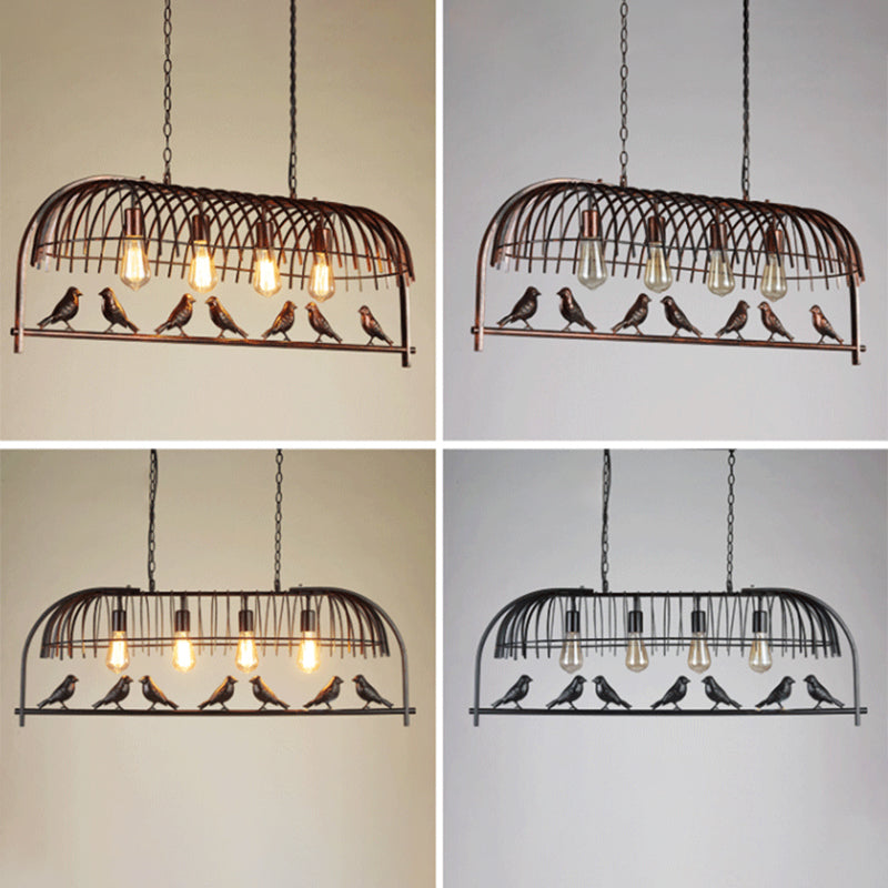 Bird Cage Dining Room Ceiling Suspension Light Farmhouse Metal Hanging Light over Island