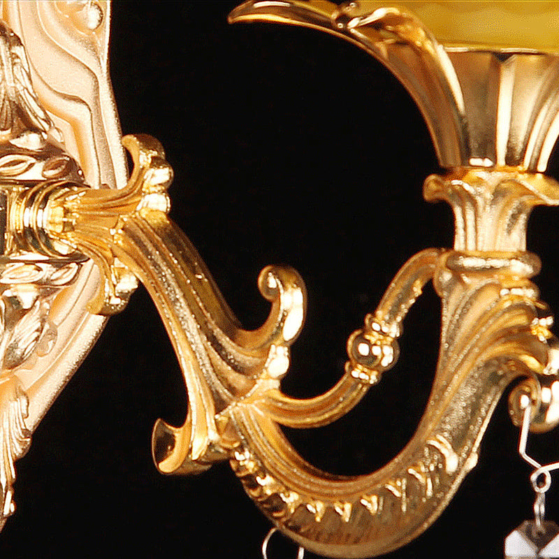 1 tête d'ambre Verre Sronce Light traditionnel en laiton de la chambre à coucher en laiton