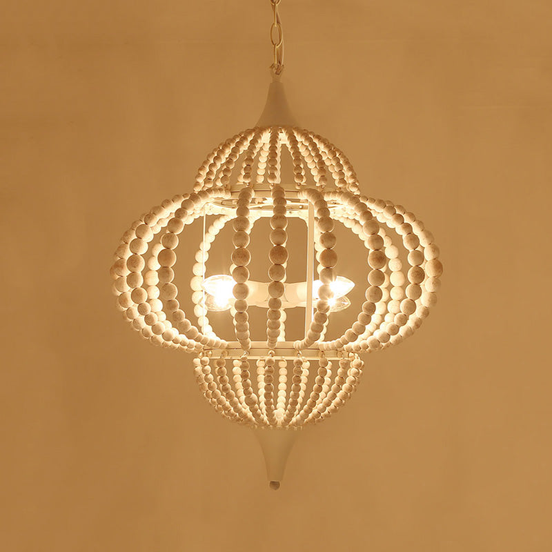 Pendard à 9 coups de luminaire Light Lightture de plafond de lanterne en bois en blanc cottage en bois en blanc