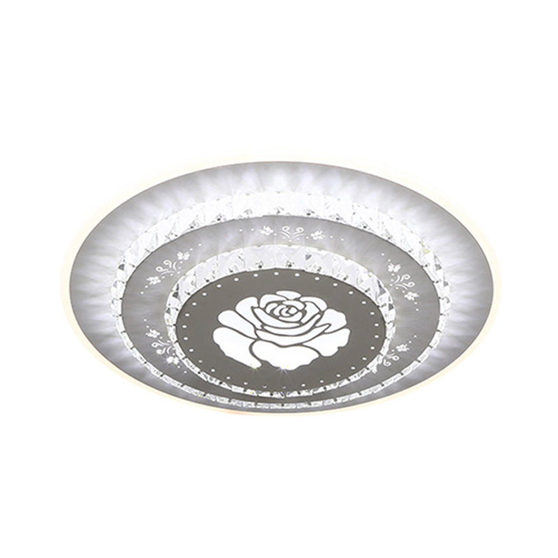 Witte LED-plafondmontage Modern kristal liefdevol hart / vierkant / roos Inbouwlamp voor slaapkamer in warm / wit / 3 kleuren licht