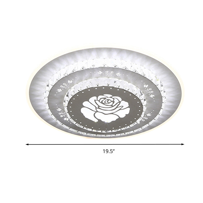 Witte LED-plafondmontage Modern kristal liefdevol hart / vierkant / roos Inbouwlamp voor slaapkamer in warm / wit / 3 kleuren licht