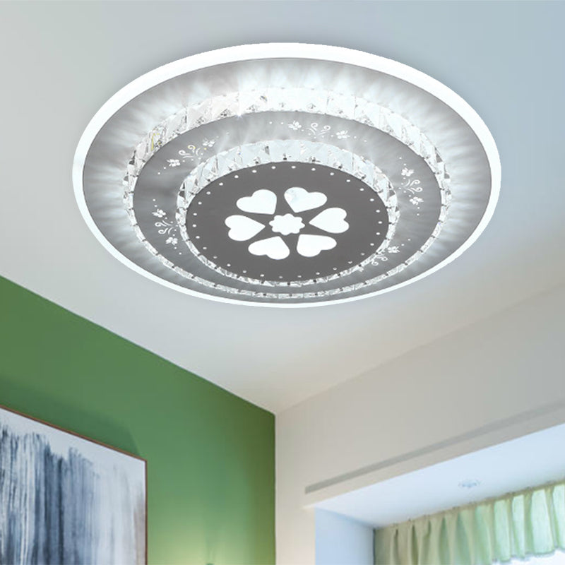 Witte LED-plafondmontage Modern kristal liefdevol hart / vierkant / roos Inbouwlamp voor slaapkamer in warm / wit / 3 kleuren licht