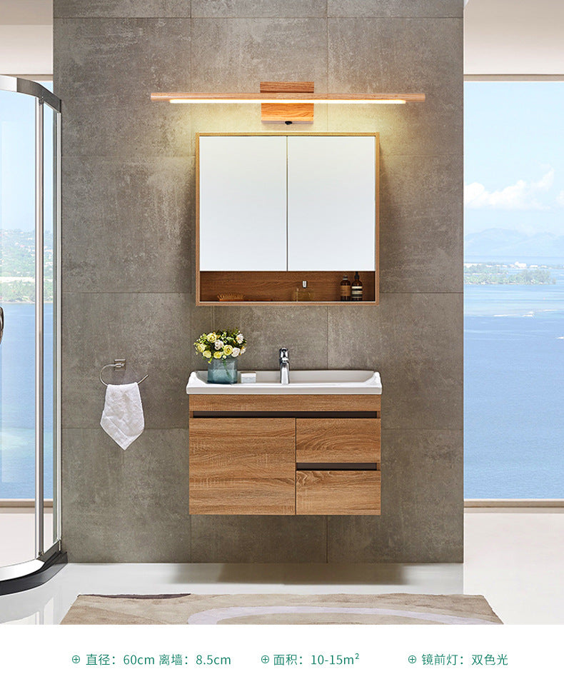 Wooden LED Wall Mounted Lighting Simplicity Vanity Wall Light Fixtures for Bathroom