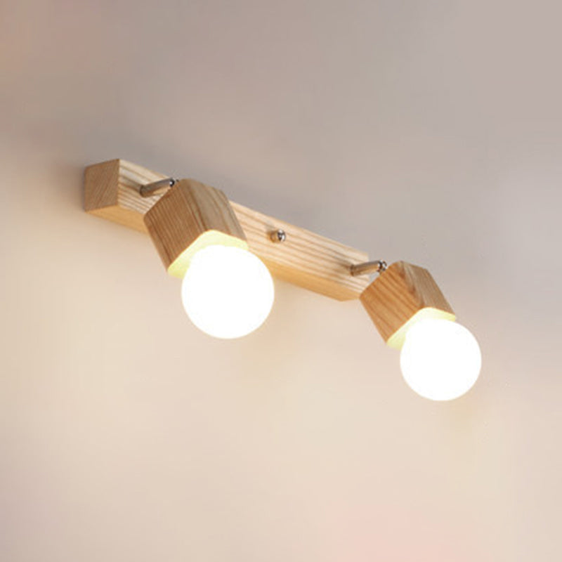 Moderne houten ijdelheid spiegel licht verstelbare gewapende badkamer ijdelheid sconce lichten
