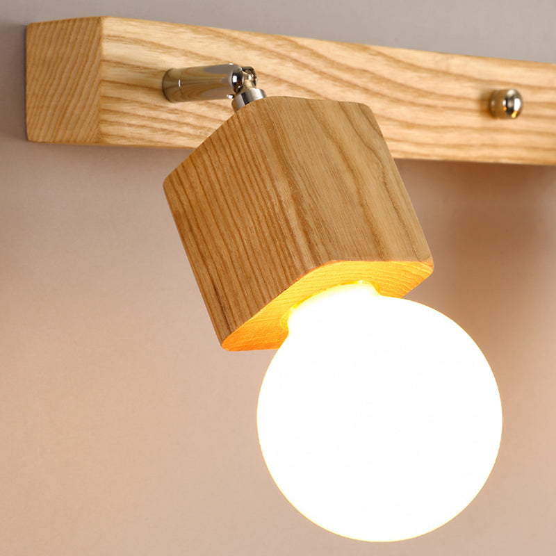 Moderne houten ijdelheid spiegel licht verstelbare gewapende badkamer ijdelheid sconce lichten