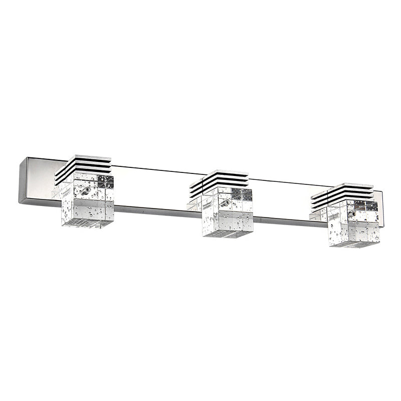 Vanité en acier inoxydable luminaire de style moderne Bubble Crystal Shade Bathroom Wall Éclairage