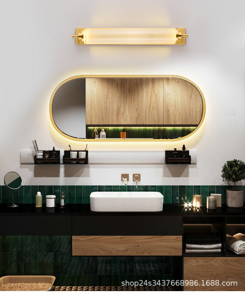 1 Crimyte de cristal Light Sconce Miroir Miroir mural mural en or moderne pour baignoire