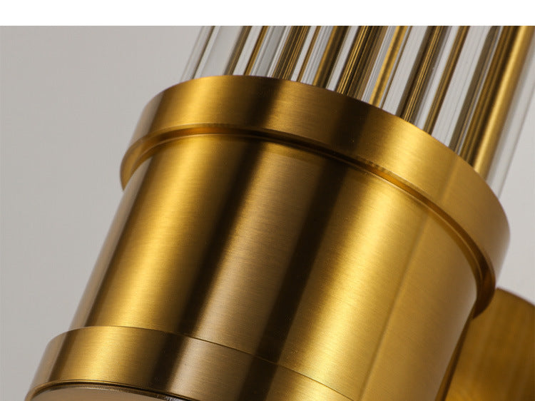 Éclairage d'intérieur Lampe de montage mural 2 têtes Crystal LED Vanity Lights in Gold Finish