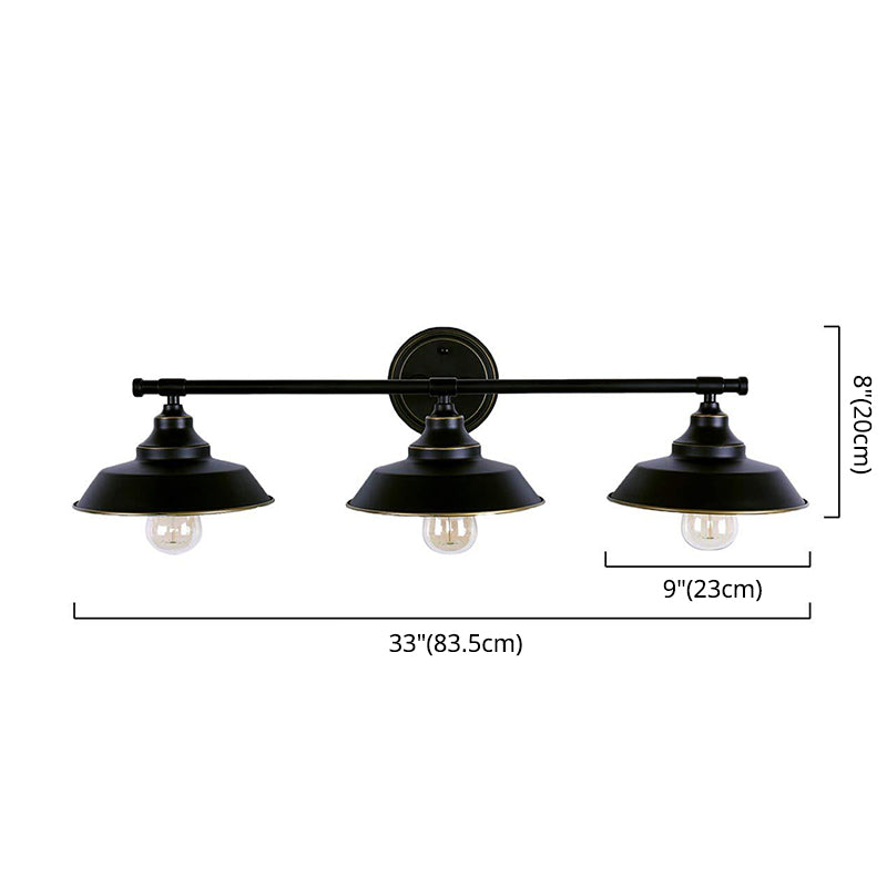 Eisen lineare Waschtischwandleuchten 3 Köpfe Waschtischspiegelleuchten im Schleimschatten