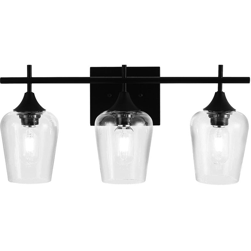 Transparente Glasbecherform Eitelkeitsspiegel Lichter Industriestil Eitelkeitsvorrichtungen für Badezimmer