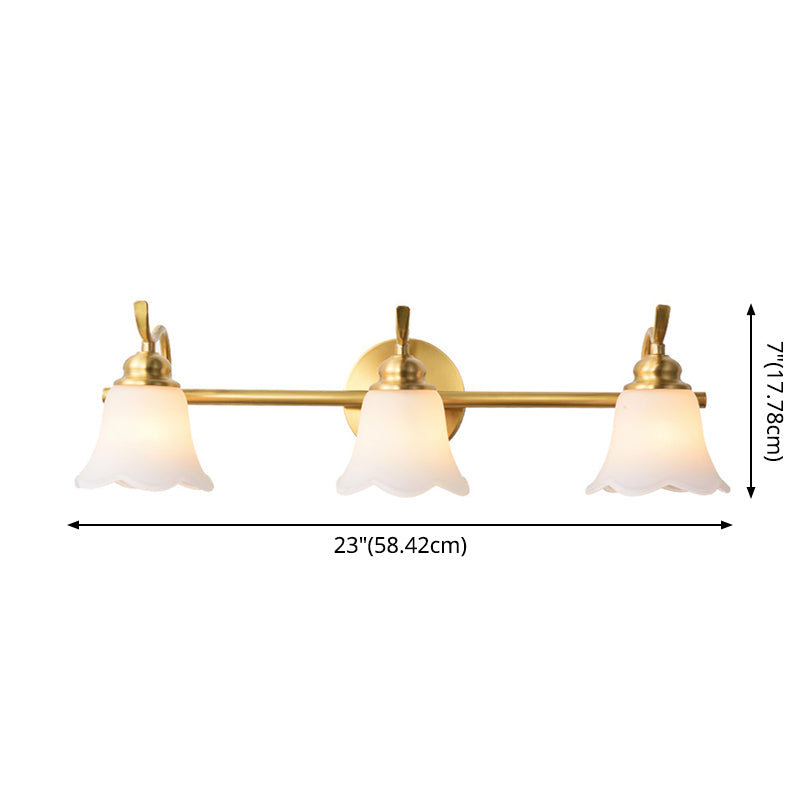 American Brass Indoor Wall Lighting Down Lighting Vanity Light above Mirror in Frosted Glass