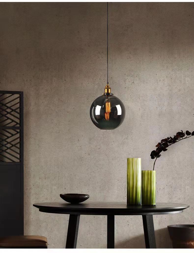 1 Light Hanging Pendant Lights Nordic Industrial Style Mirrored Glass Pendant Ceiling Lights