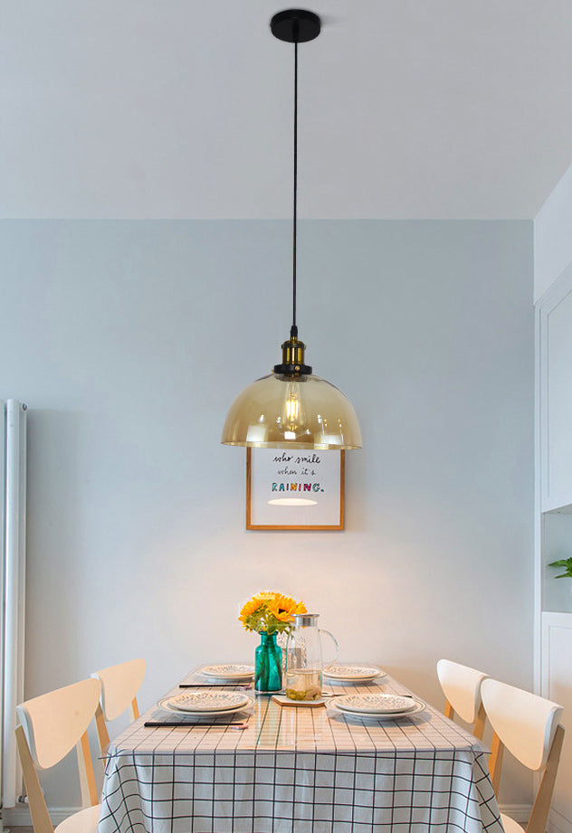 1 plafonnier léger Light Retro Industrial Style Glass Plafond pour restaurant