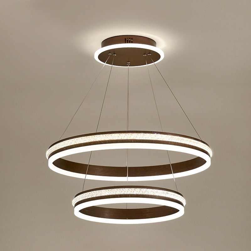 Minimalistische stijlniveaus Kroonluchter verlichting Acryl -salon LED Ring Suspensie Licht armatuur