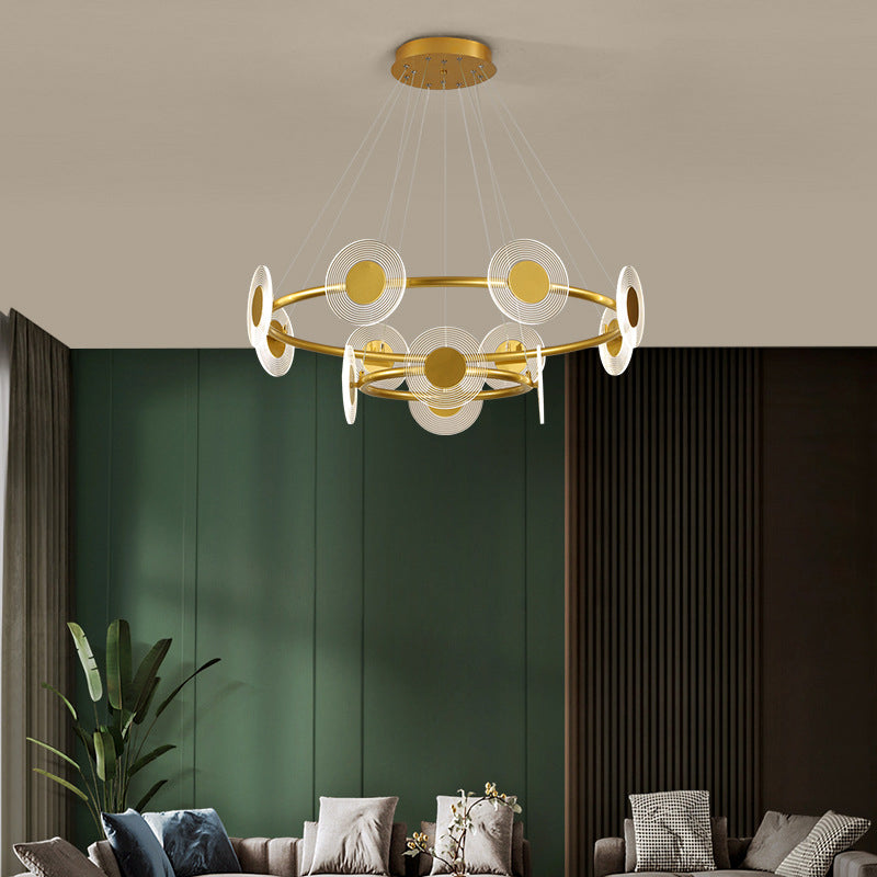 LED Circles Suspension Lamp Minimalistic Acrylic Living Room Chandelier Pendant Light